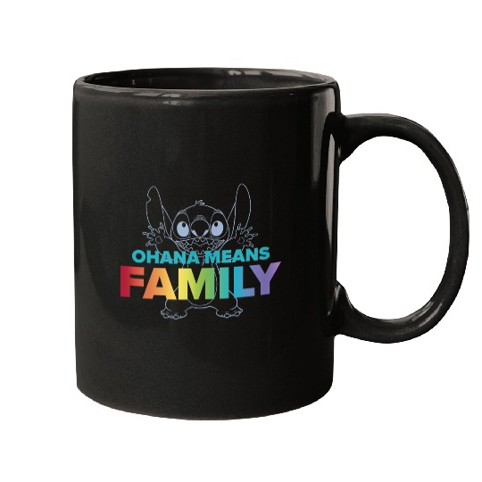 Disneyss Lilo Stitch Ohana Means Family Stitch Rainbow Pride Mugs