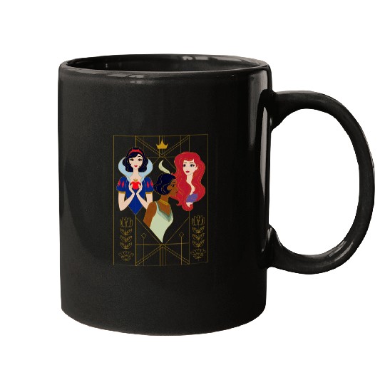 Discover Disney Princess Snow White Tiana and Ariel Art Deco Style Mugs