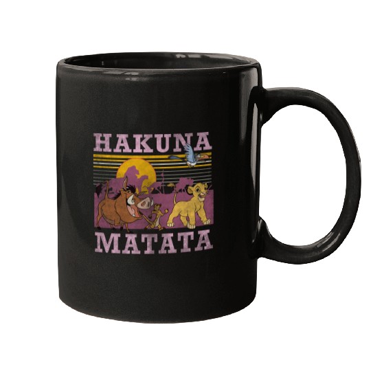 Disneyss Lion King Retro Hakuna Matata Faded Poster Mugs