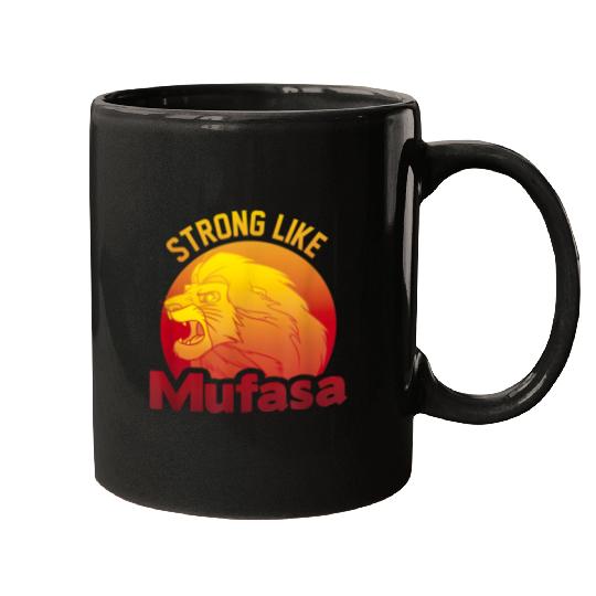 Disneyss The Lion King Strong Like Mufasa Sunset Logo Mugs