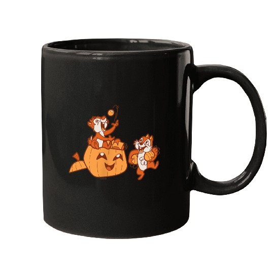 Disney Chip N Dale Halloween 2024 Pumpkin Bucket Corner Art Mugs