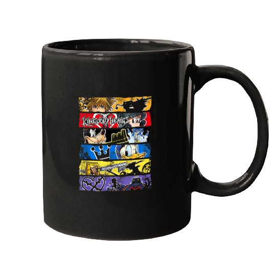 Discover Disney Kingdom Hearts Epic Character Panels Distressed Logo Mugs