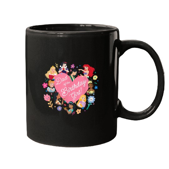 Discover Disney Princess Family Heart Dad Of The Birthday Girl Mugs