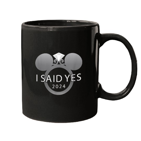 Disney I Said Yes 2024 Engagement Ring Proposal Mickey Mugs