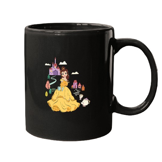 Disney Beauty and the Beast Belle & Mrs. Potts Floral Sketch Mugs