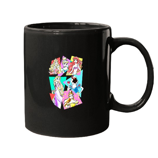 Discover Disney Princesses Neon Pop Art Sketch Graphic Mugs