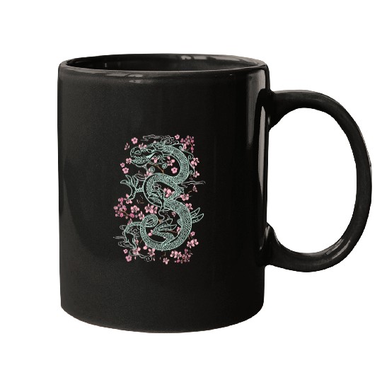 Disney Mulan Mushu Floral Outline Mugs