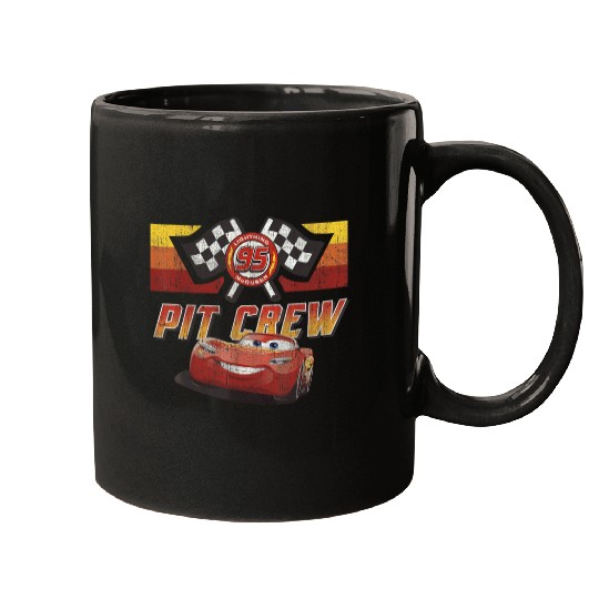 Discover Disney Pixar Cars McQueen Pit Crew Red Distresse Mugs