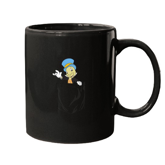 Disneyss Pinocchio Jiminy Cricket Faux Pocket Mugs