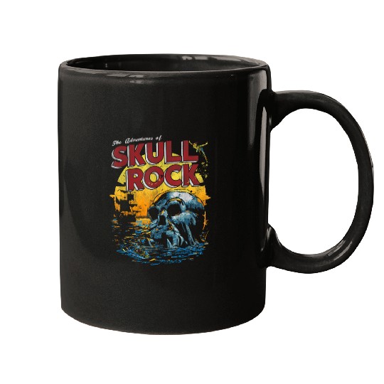 Disneyss Peter Pan Skull Rock Vintages Sunset Poster Mugs