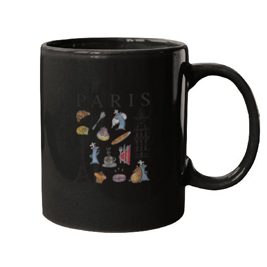 Disney Pixar Ratatouille Paris Food & Places Collage Retro Mugs