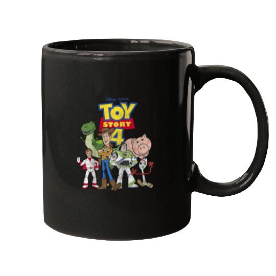 Disney Toy Story 4 Main Cast Movie Logo Poster Raglan Baseball Tee Mugs