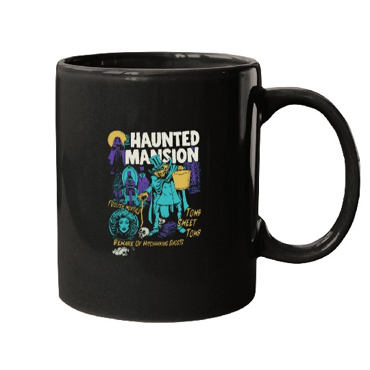 Vintagess Retro The Haunted Mansion Ghosts Halloween Disney Spooky Month Spooky Season Essential T Mugs