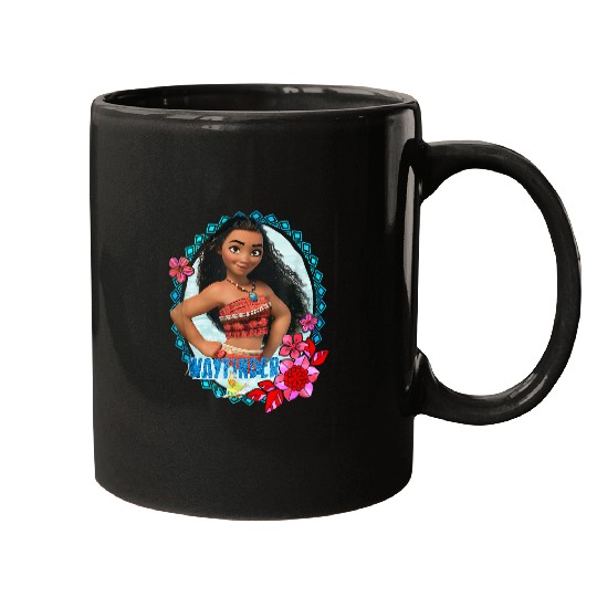 Disney Moana Wayfinder Brave Pose Tropical Flower Frame Logo Mugs