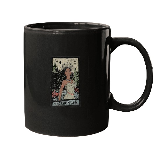 Disney Pocahontas Vintagess Portrait Style Graphic Mugs
