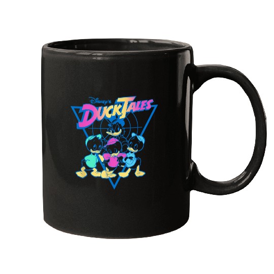 Disney DuckTales Neon Outlines Group Shot Distressed Mugs