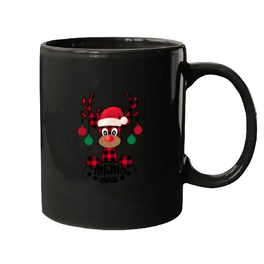 Mema Claus - Mema Christmas Buffalo Plaid Moose Reindeer  : Mickey Disney Christmas, Disney Christmas Mugs