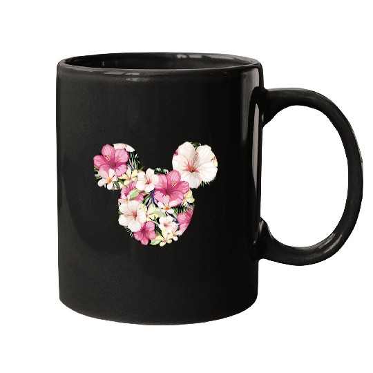 Womens Disney Mickey And Friends Tropical Floral Print Silhouette V-Neck Mugs