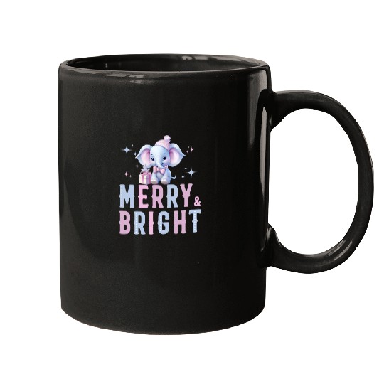 Discover Pastel Merry and Bright with a Cute Elephant Holiday Party Sticker, Disney Elephant Dumbo Christmas , Dumbo Christmas Mugs