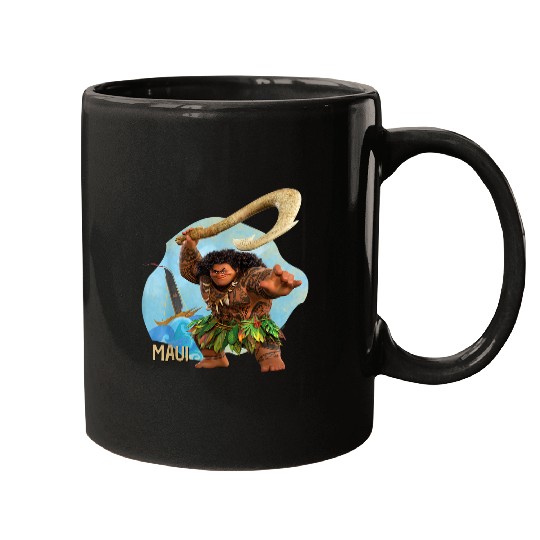 Disneyss Moana 2 Action Pose Maui With Fish Hook Mugs