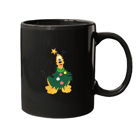 Discover Disney Pluto Holiday Christmas Tree Costume Corner Art Mugs