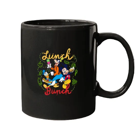 Discover Disney Mickey And Friends Lunch Bunch Retro Group Mugs