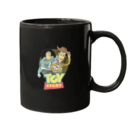 Disney Pixar Toy Story Buzz Woody Distressed Retro V-Neck Mugs