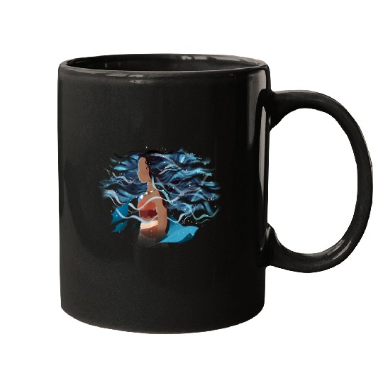 Disney Moana Faceless Side Profile Sketch Mugs