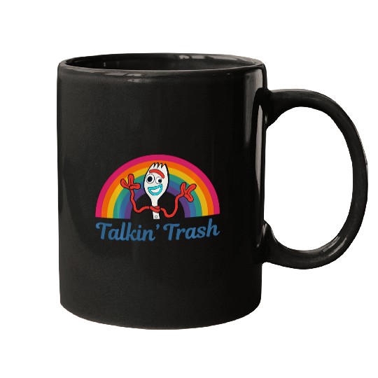 Discover Disney Pixar Toy Story 4 Forky Talkin' Trash Rainbow Poster Mugs