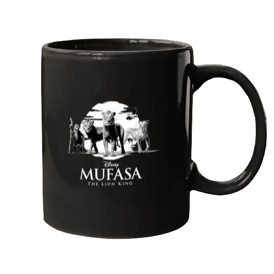 Disneyss Mufasa The Lion King Movie Black White Characters Mugs