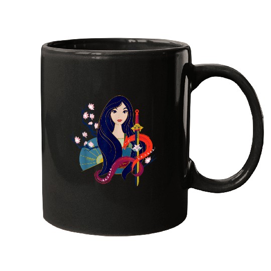 Disneyss Princess Mulan And Mushu Modern Art Deco Style Mugs