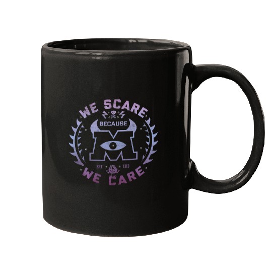 Disney Pixar Monsters Inc. We Scare Because We Care Logo Mugs