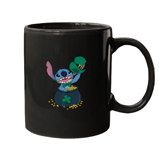 Disney Stitch Pot Of Gold Shamrock St. Patrick'S Day Mugs