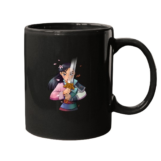 Disney Mulan Anime Half Girl Half Warrior Mugs