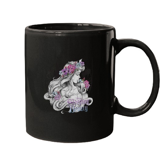 Disneys Sleeping Beauty Floral Sketched Portrait Mugs