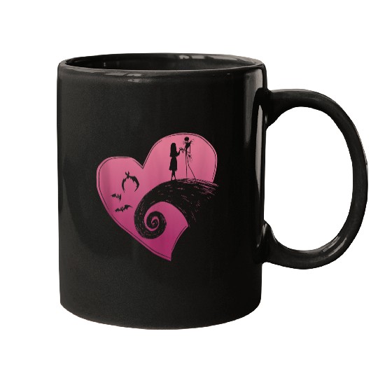 Disneyss The Nightmare Before Christmas Jack And Sally Heart Mugs