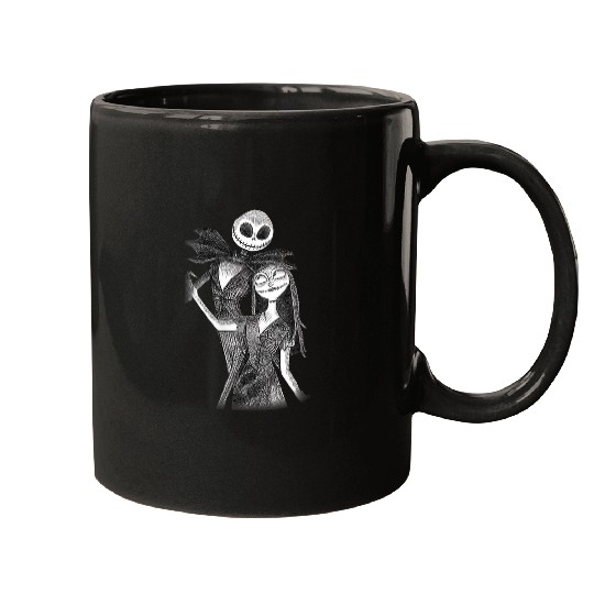 Disneyss The Nightmare Before Christmas Jack Sally Sketch Mugs