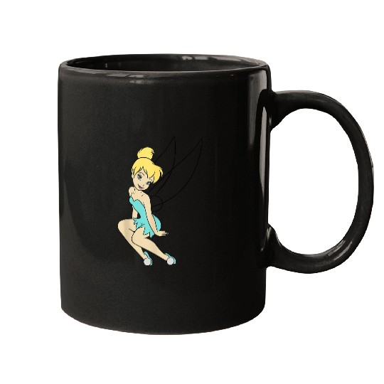 Disneys Peter Pan Tinkerbell Sitting With A Smile Mugs