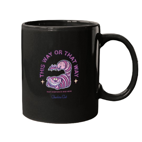 Disneyss Alice In Wonderland Cheshire Cat Way Big Chest Logo Mugs