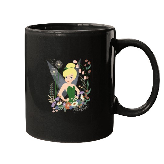 Disneyss Tinker Bell Peter Pan Fairy And Flowers Mugs