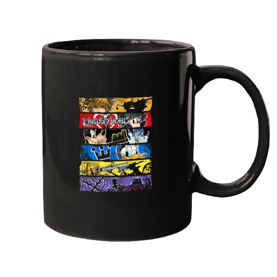 Disneyss Kingdom Hearts Epic Character Panels Distressed Logo Mugs