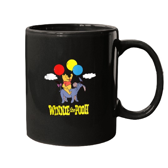Disneyss Winnie The Pooh And Eeyore Floating With Balloons Mugs