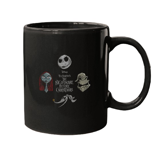 Disneyss The Nightmare Before Christmas Characters Facess Retro Mugs