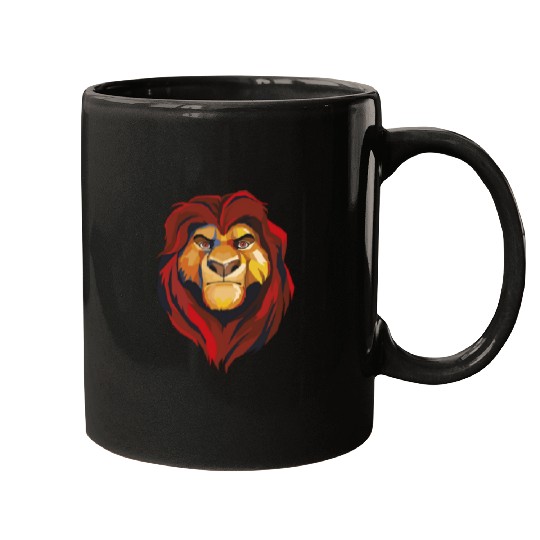 Disney Lion King Low Poly Mufasa Portrait Long Sleeve Mugs