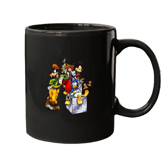 Disney Kingdom Hearts Goofy Mickey & Donald Sora Block Shot Mugs