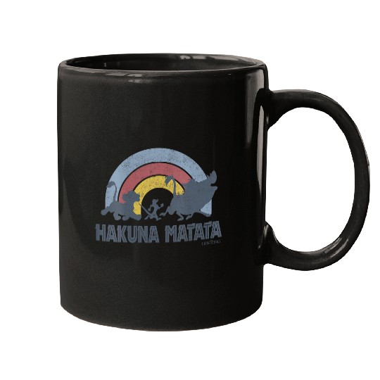 Womens Disney The Lion King Hakuna Matata Distressed Rainbow Logo V-Neck Mugs