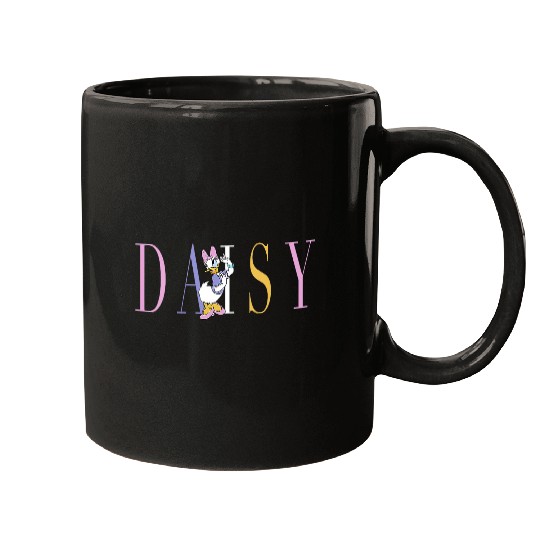 Womens Disney Mickey And Friends Daisy Duck Simple Text V-Neck Mugs