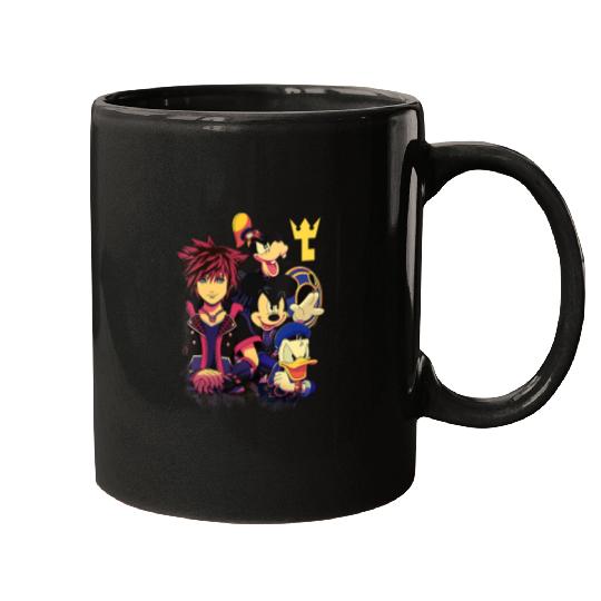 Disney Kingdom Hearts Sora Mickey Goofy Donald Key Vignette V-Neck Mugs