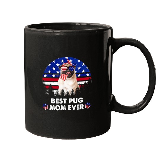 Pug Lover Best Pug Mom Ever Vintage American Flag 4th  July Dog Love Pugs Dog  : Bobs Burgers Family Shirt, Bobs Burgers Vintage Mugs