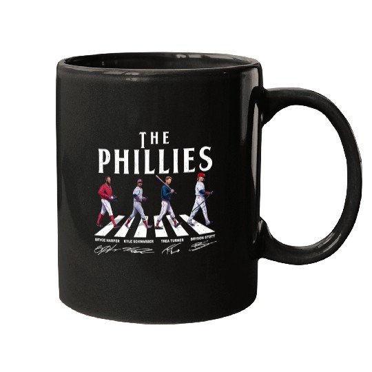 Vintage Philliess Walking Abbey Road Signatures Baseball Mugs